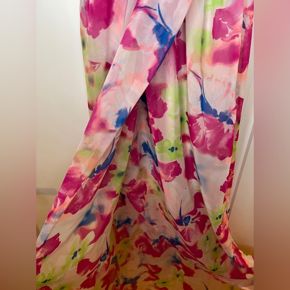 Lush Watercolor Floral Print Dress, XS - Picture 4 of 5